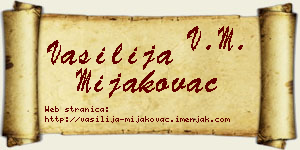 Vasilija Mijakovac vizit kartica